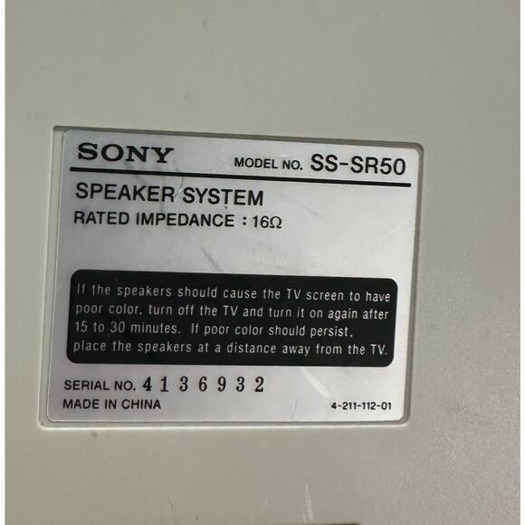 Sony Surround Sound Satellite Speaker Gray Model SS-SR50 - Picture 3 of 3